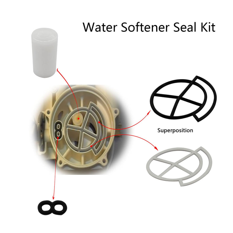 7238468 Water Softener High Flow Valve Rotor and Seal Kit Solved Leak Only Applicable to Valves with 5 Fixed Cover Screws 7238468