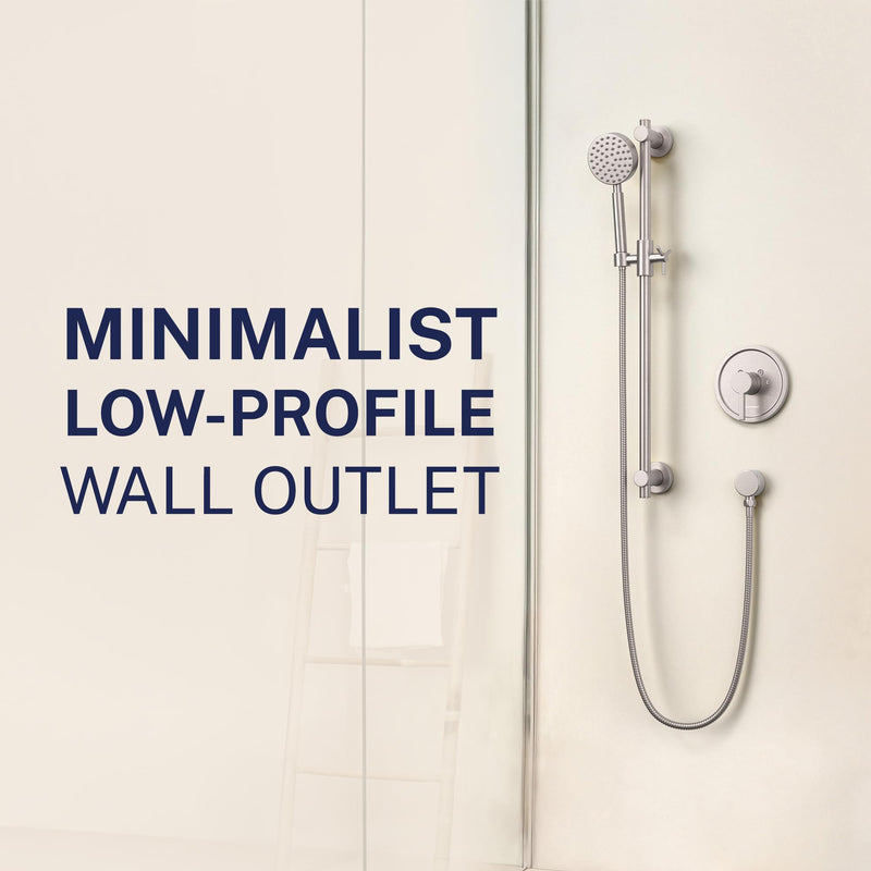 HammerHead Showers Solid Metal Drop Ell Wall Mount Elbow, 1/2" Shower Hose Connector, Round Handheld Shower Head Elbow Adapter, Shower Drop, Brushed Nickel