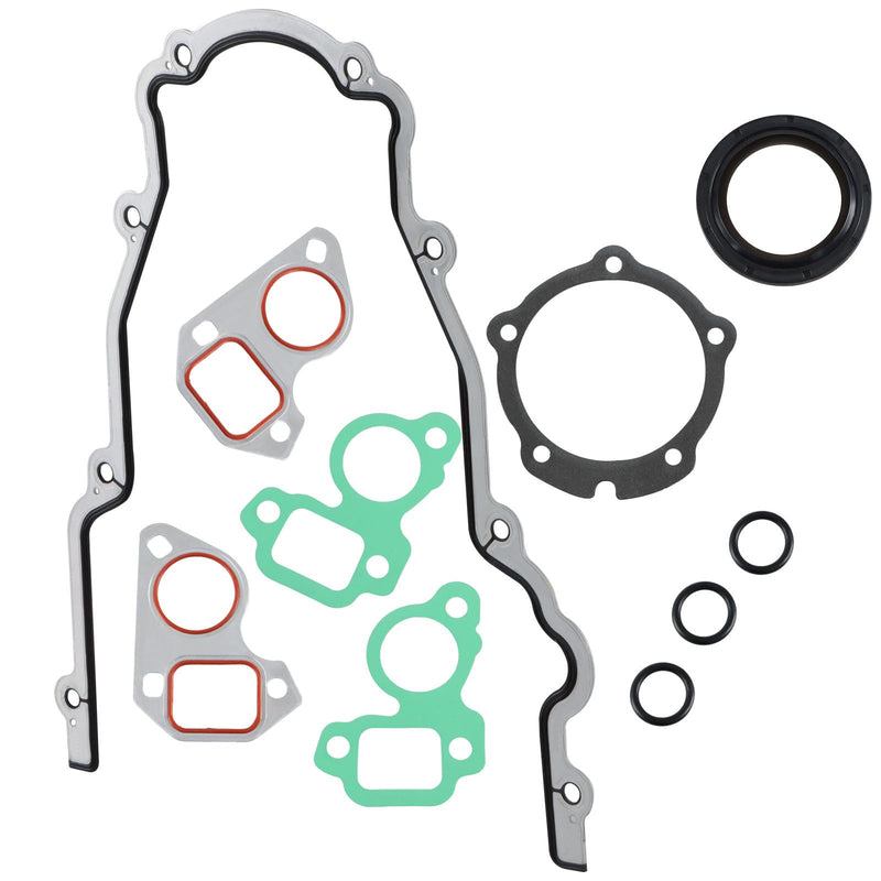 Engine Timing Cover Gasket Kit Compatible with Chevy Silverado, Tahoe, GMC Sierra, Suburban, Yukon, Savana, Cadillac Escalade with GM LS LS1 LS2 LS3 4.8L 5.3L 5.7L 6.0L 6.2L engines，Replace#: 12633904