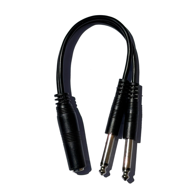 2-Pack 1/4" TS Female to Dual 1/4" TS Male Y Splitter Cable, Mono Audio Breakout & Signal Splitter Adapter for Mixers, Amplifiers, Effects Pedals & Recording Equipment