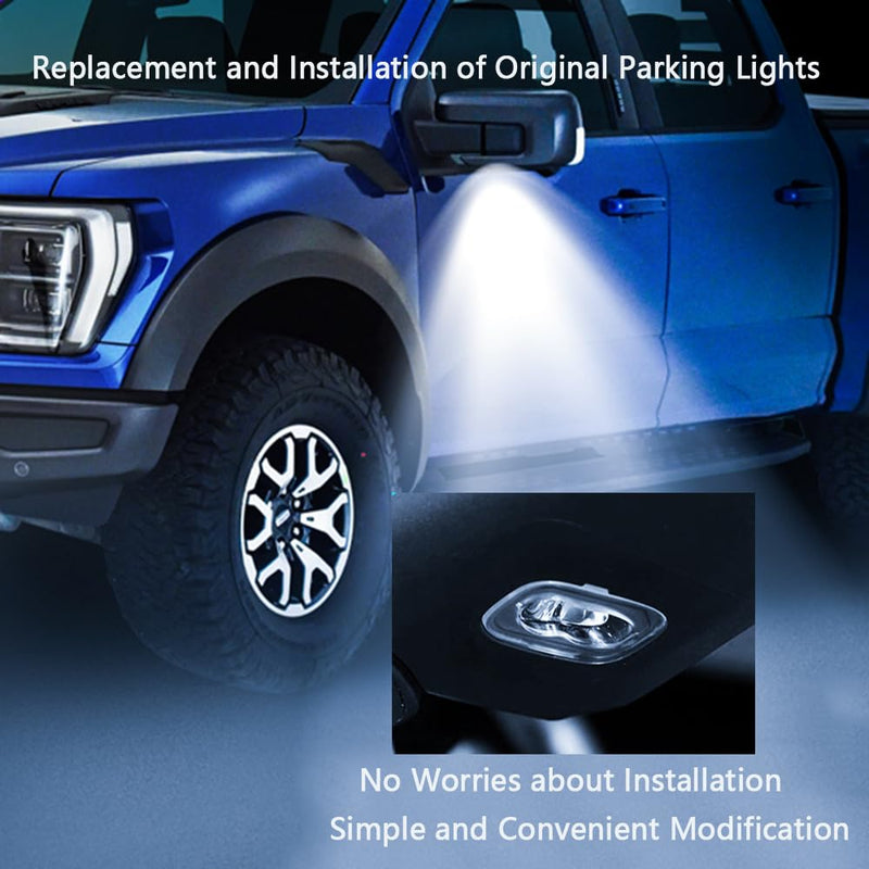 2Pcs Side Mirror Logo LED Welcome Lights Puddle Lamp Projector Door Light Floor Light Accessories Suitable for Ford F150 F250 F350 2015 2016 2017 2018 2019 2020 2021 2022 2023 2024 2025 F150 Stars and Stripes 1