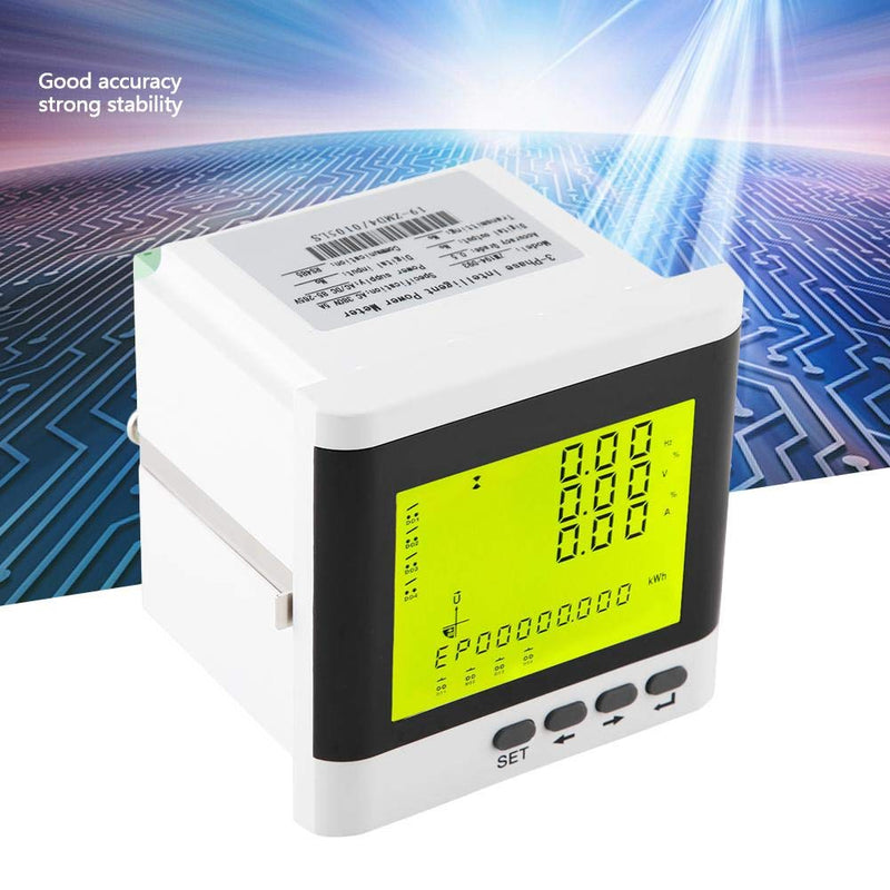 Oumefar Multi Function Three Phase Programmable Electric Watt Active Power Meter Volt Monitor High Precision Digital LED Ammeter Voltmeter LCD Display Panel