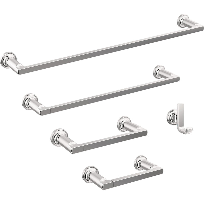 Delta Tetra (1-Pack) Toilet Paper Holder Polished Chrome Tissue Roll Holder for Bathroom Organization and Storage Pivoting Toilet Tissue Holder Wall Bathroom Accessories 78955