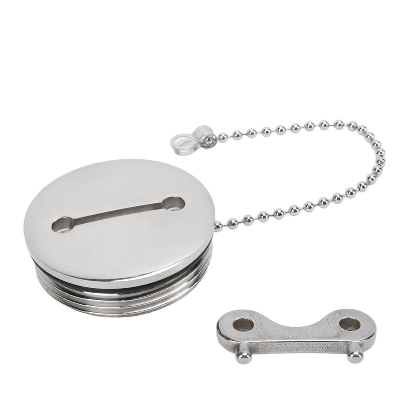 2 Inch Boat Fuel Tank Cap 316 Stainless Steel Polished Deck Fill Cap with Key Marine Hardware for Yachts Caravans RV Trucks
