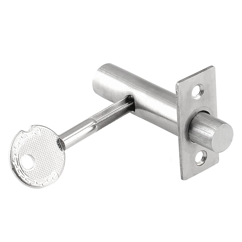 Stainless Steel Hidden Manager Tubewell Key Mortise Lock Hardware with Key and Screw for Door Length 3.14" / 80mm (Pack of 2) 3.14 inches (Pack of 2)