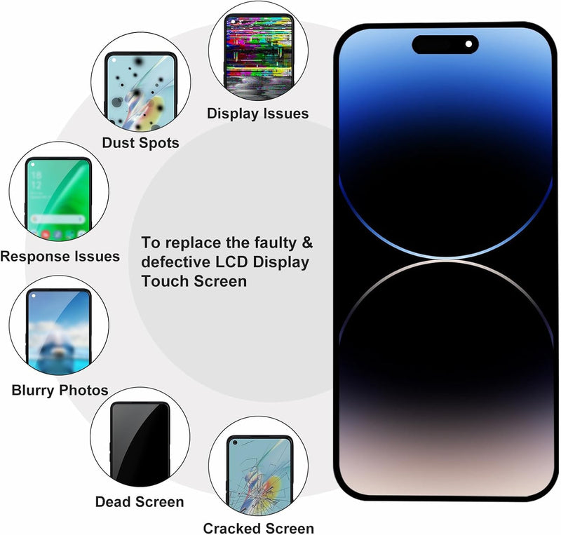for iPhone 14 Screen Replacement 6.1" Soft OLED 3D Touch Display Assembly with Repair