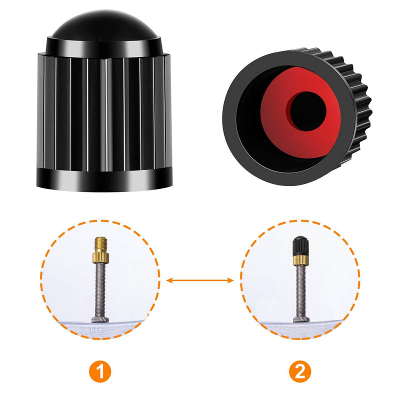 Presta Valve Adapter, Convert Presta to Schrader Adaptor for Bike, Inflate Tire Using Standard Pump or Air Compressor, Tire Valve Caps(4PCS)