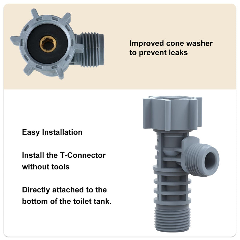 7/8 Inch Bidet T Adapter, T Valve, Bidet Tee Connector for All PF2 and Newer Washlets