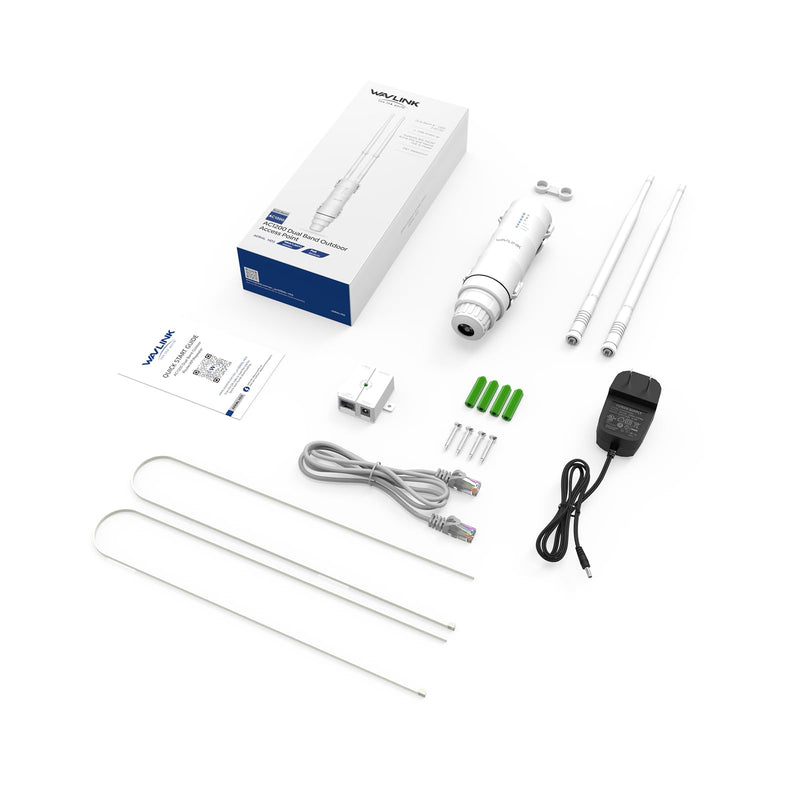 WAVLINK AC1200 Outdoor Long Range WiFi Extender/Wireless Access Point with Active/Passive POE,WAN/LAN Port,IP67 Waterproof, Dual Band 5G+2.4G, 2x7dBi Antennas,Supports Router/AP/Repeater Modes AC1200 Active/Passive
