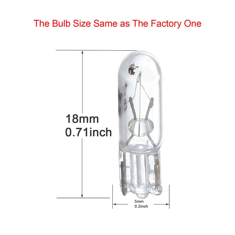 cciyu 10 pcs T5 17 86 206 White Halogen Light Bulb Instrument Cluster Gauge Dash Lamp 12V