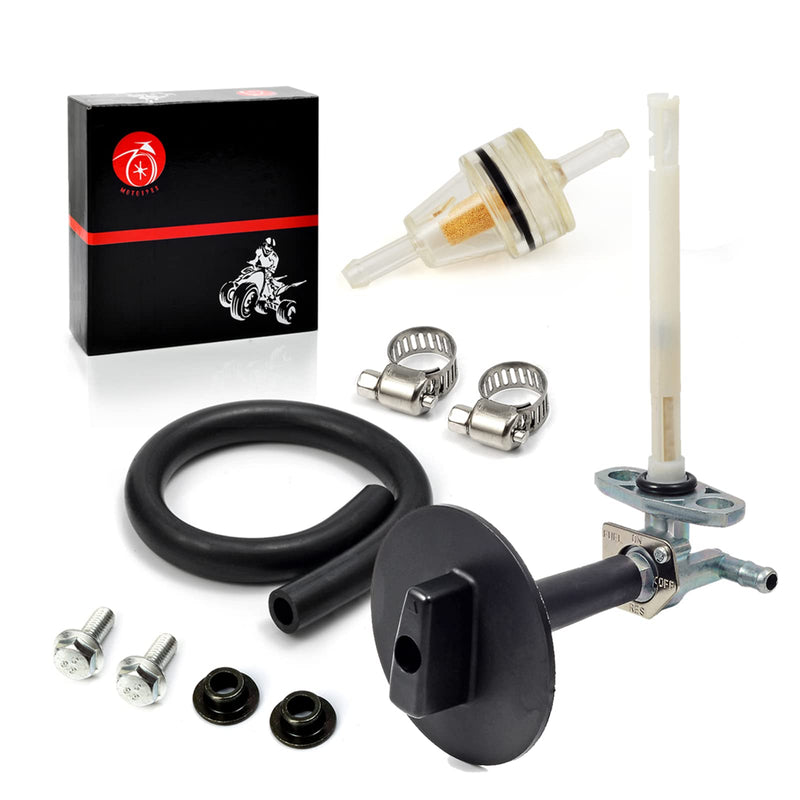 Fuel Valve Petcock & LEVER Compatible with Honda Recon 250 Rancher 350 420 Foreman 400 Foreman 450 FourTrax Foreman Rubicon 500 TRX250 TE/TM TRX350 400 420 500 16950-HN7-003 16963-HM8-000ZA