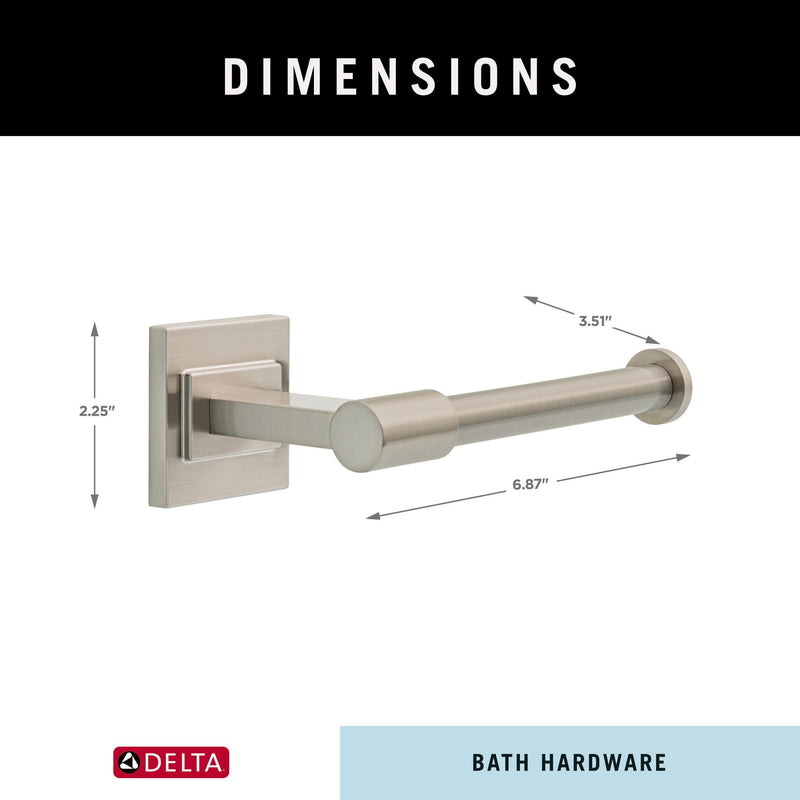 Delta Faucet McLaren (1-Pack) Toilet Paper Holder, SpotShield Brushed Nickel, Wall Mounted Euro Single Post Design MCL50-BN