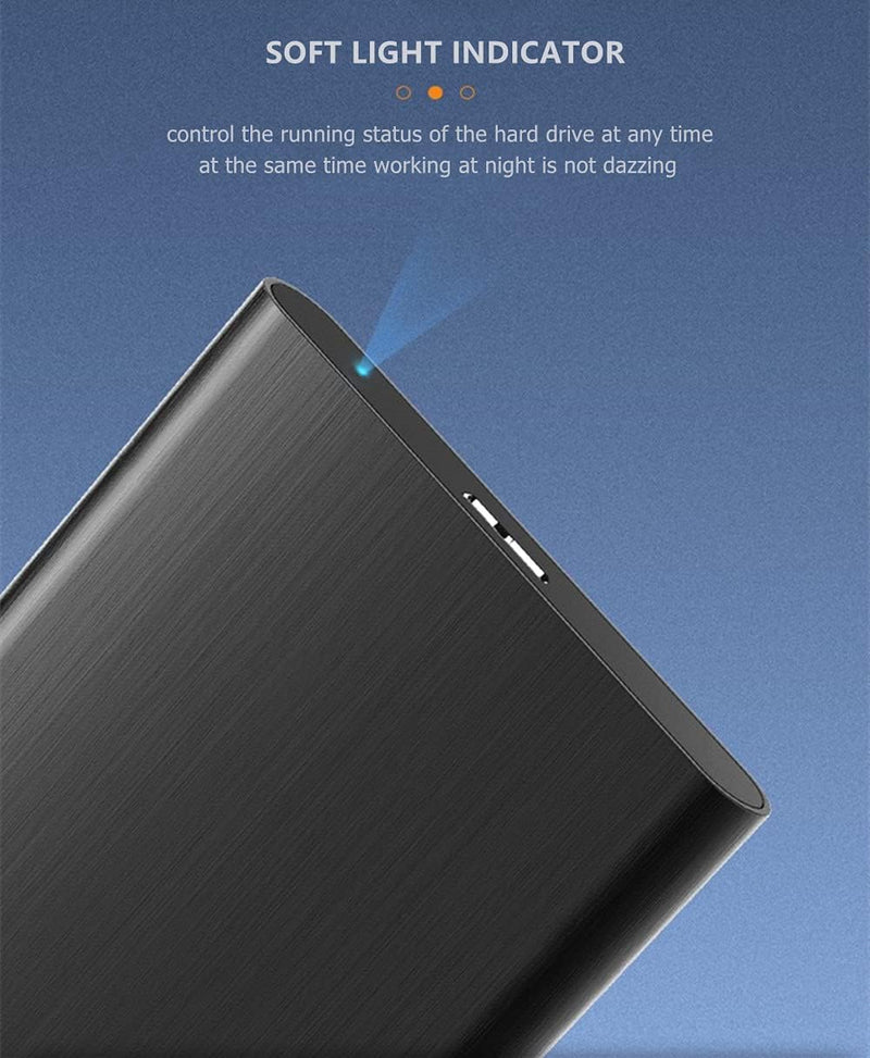 500GB Ultra Slim Portable External Hard Drive USB3.0 HDD Storage Compatible for PC, Desktop, Laptop, MacBook, Chromebook, Xbox One, Xbox 360, PS4 (Black) Black 500GB