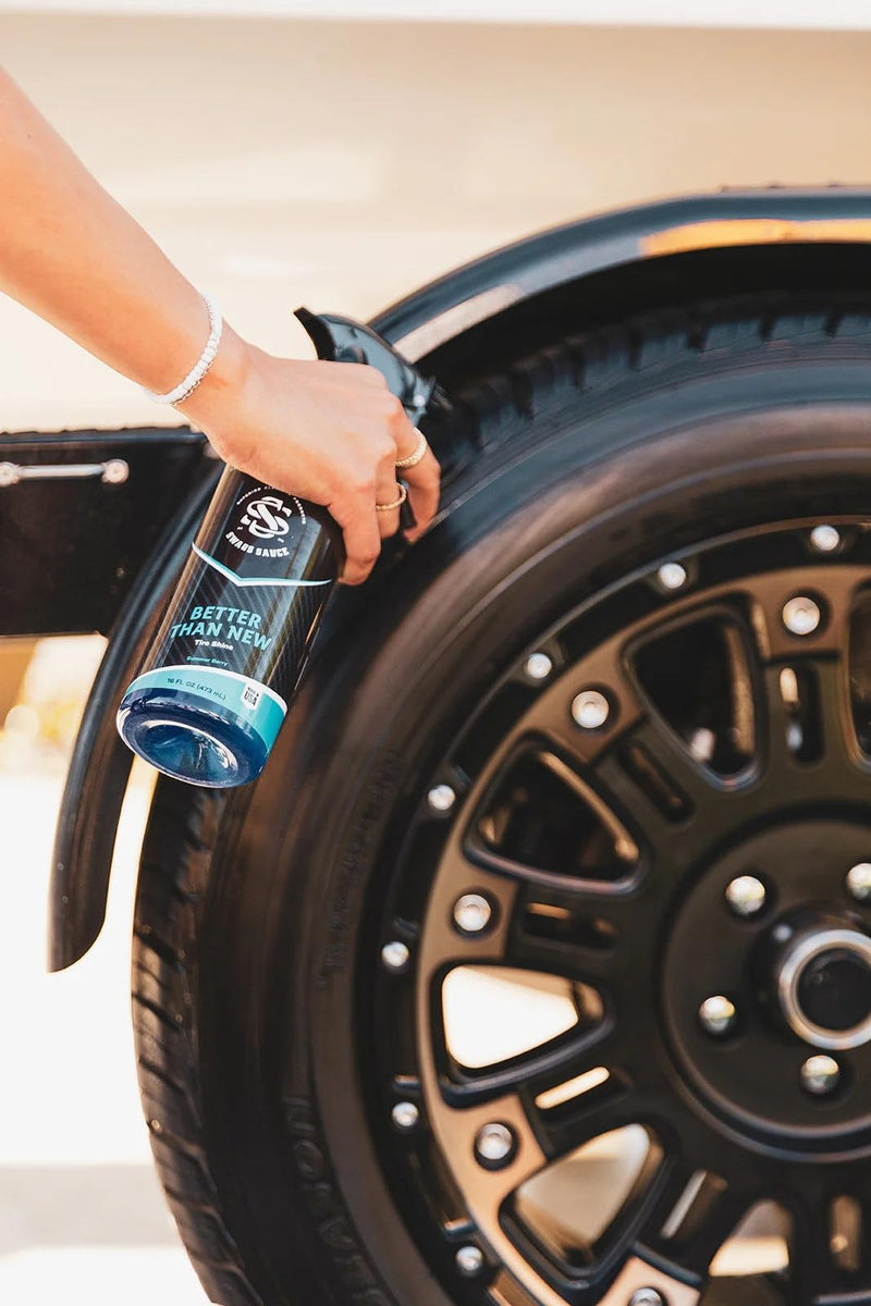 Better Than New | Summer Berry Scent | Tire Shine 16oz Bottle by Swags Sauce - Enhances The Natural Shine of Your Tires While Protecting Against Harmful UV Rays and Environmental contaminants.