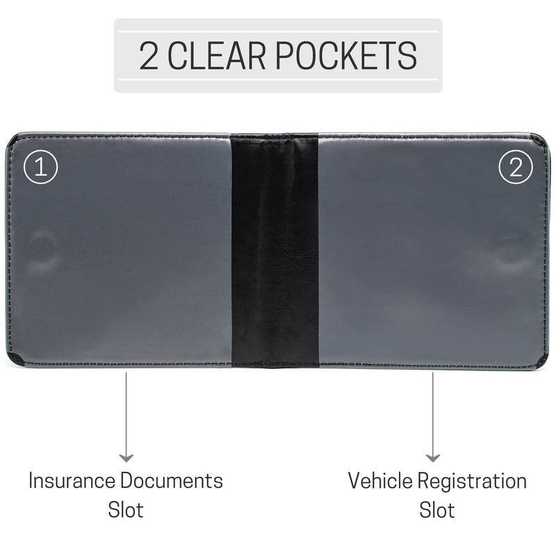 CANOPUS Car Registration and Insurance Holder, Magnetic Closure, Embossed Card Document Holder, Vehicle Glove Box Organizer, Wallet for Auto, SUV, Motorcycle, Truck, Waterproof, Truck Model Black