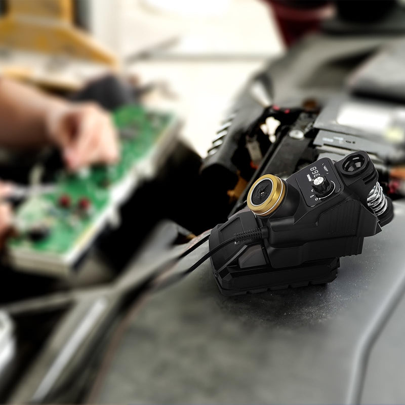 WEP 937D-I 3 Cordless Soldering Iron Kit Compatible with Milwaukee 20V/18V Battery, with Integrated Iron Holder, Digital Display, 6 Soldering Tips, Adjustable Temperature, Auto Sleep & Shutdown 937D-I 3 for Milwaukee