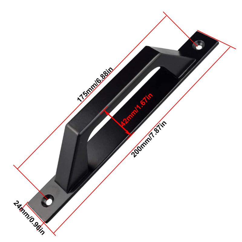 KAFENDA 4 pcs Carbon Steel Sliding Barn Door Handle Wood Gate Door Pull Handle 19.6cm 4PCS