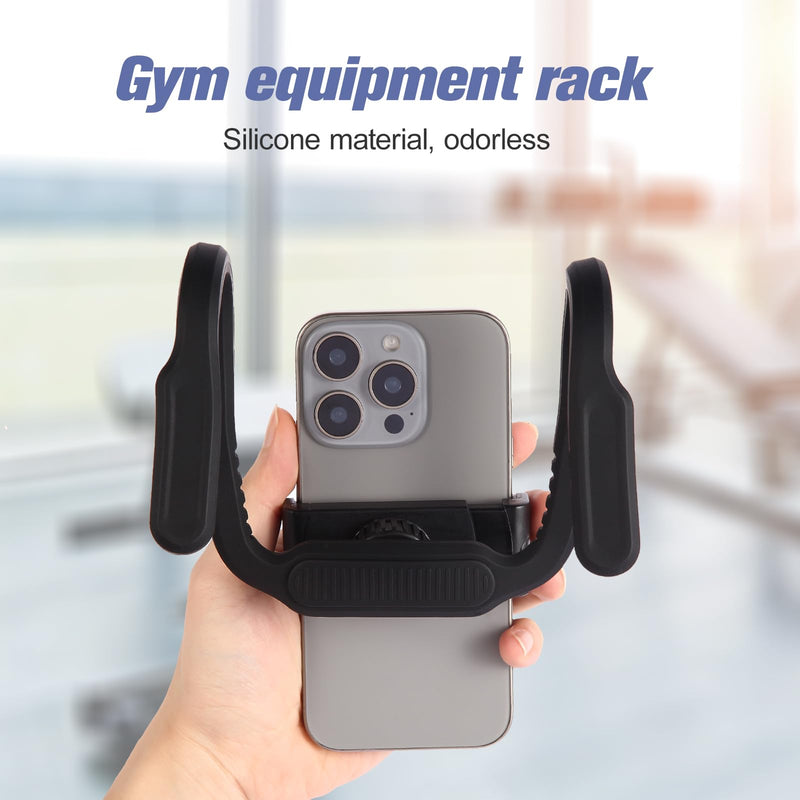 Flexible Phone Holder for Treadmill,Silicone Treadmill Phone Holder for Peloton Bike, Deformable Treadmill Phone Mount Compatible with Most Exercise Bicycle & Treadmill with Screen Black