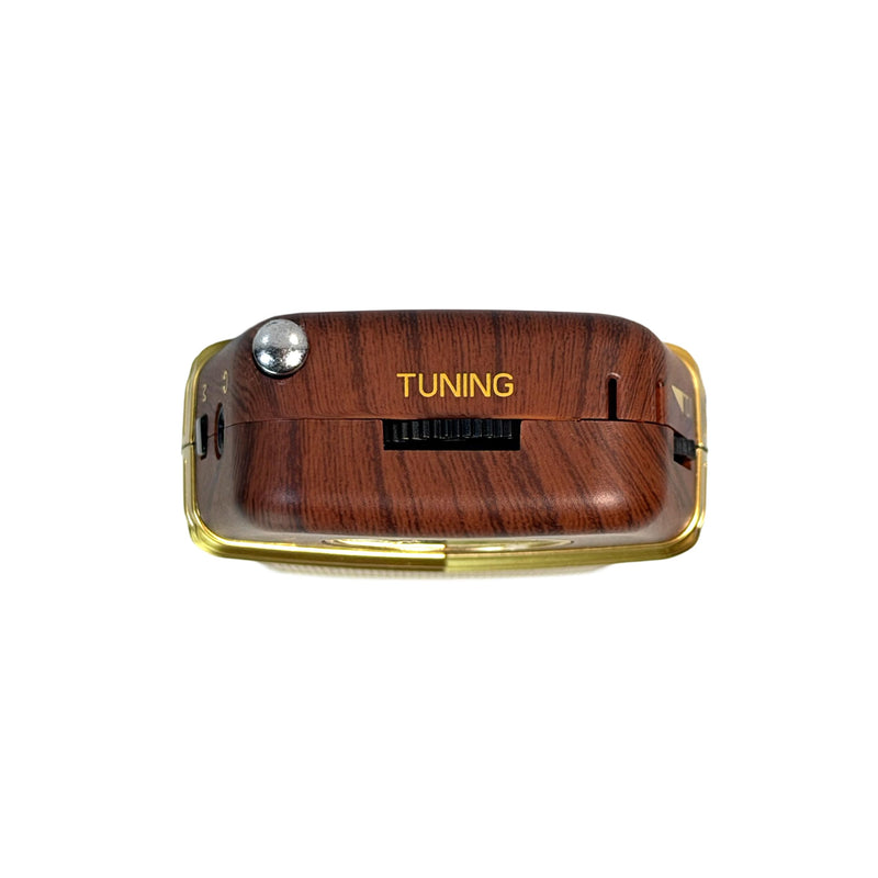 QFX Retro Portable Transistor Pocket AM FM Radio, RETRO-1958, Wood | Telescoping Antenna, High-Fidelity Speaker, Headphone Jack, Battery Operated, Classic 1950s Design