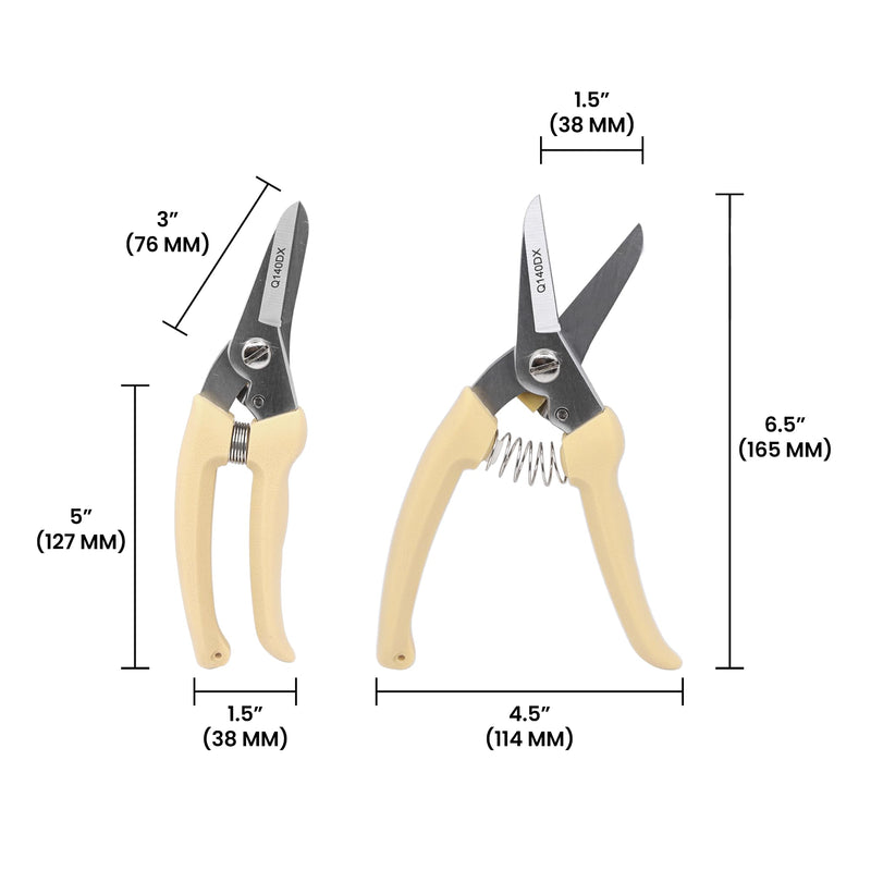 Zenport Q140DX-3PK of Pruners, Floral Bunch Cutter, Hoof Trimmer, Hard Chrome Plated, Multipurpose, 7-Inch, 3-Pack