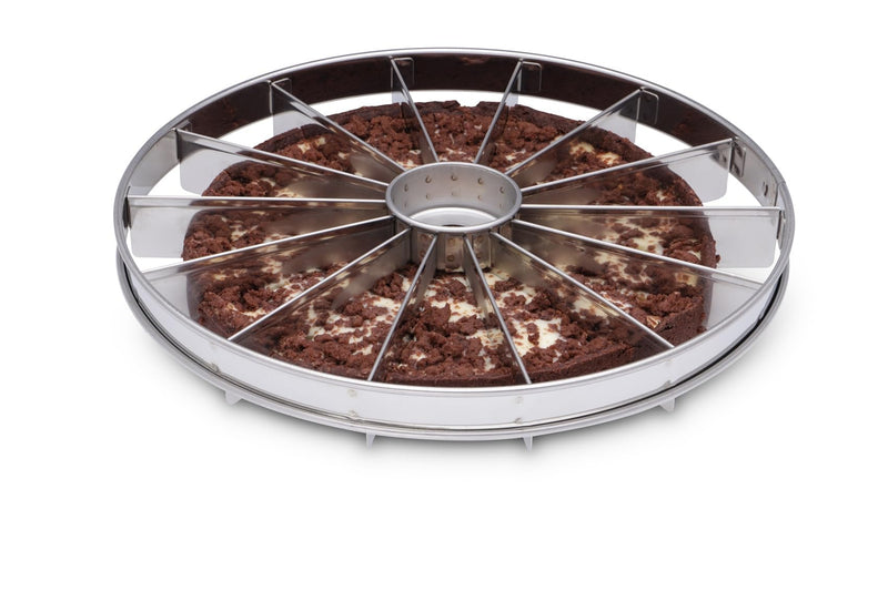 Professional Pie Slicer and Cake Divider | Stainless Steel Pie Portion Cutter Press Cake Marker Evenly14 Portions