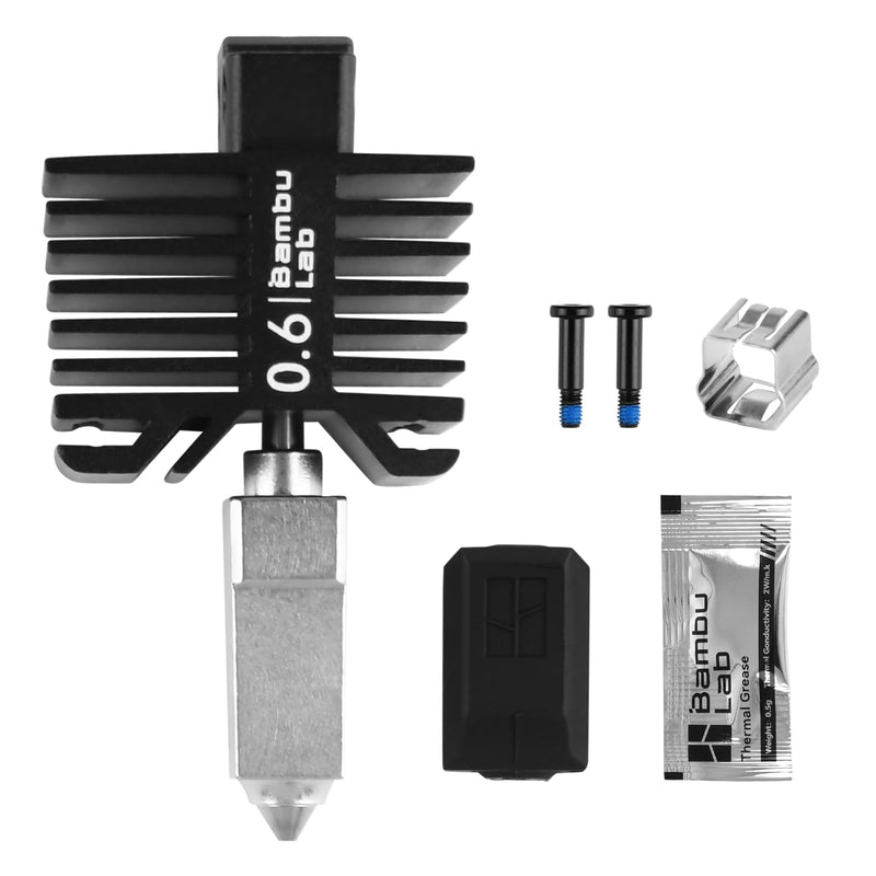 Bamboo Original 0.6mm Hardened Steel Nozzle Assembly Hotend Kit for Bambu LAB X1 Series and P1 Series,Compatible with P1S P1P X1C X1 Carbon 3D Printer P1/X1 Series Hotend (0.6mm)
