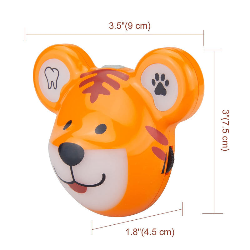Musical Timer for Kids, Rechargeable Battery 2 Minute Toothbrush Timer and 20 Seconds Bathroom Hand Wash Timers with LED Color Light, 3 Volume Options Musical Timers for Children Tiger Shape Tiger Timer