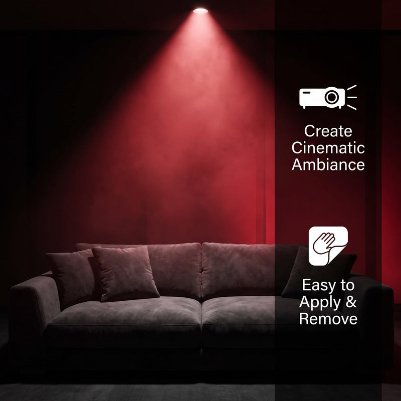 Toyvian 20pcs Red Light Filter Stickers 44mm Adhesive Lighting Filter Film for LED Ceiling Spotlights Mood Lighting Diffuser Film for Video and Ambient Use