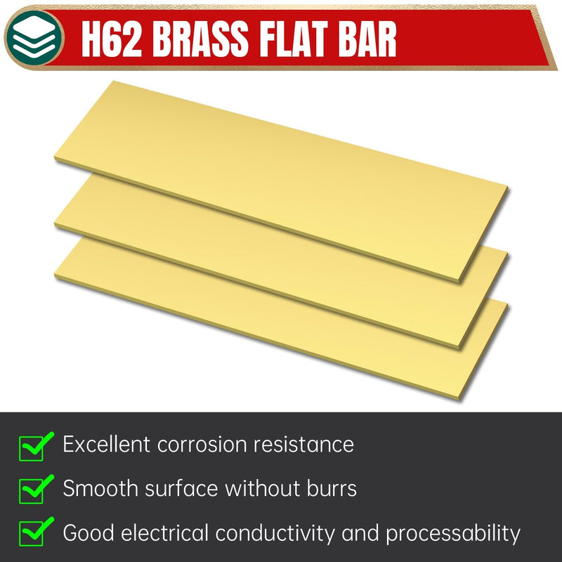 1/4" x 3" x 8" Brass Bar Stock, 6x75x200mm Solid Brass Flat Bar for Knife Making, Scales, Spacers, DIY Crafts, Models and Repair 3" Width x 8" Length 1/4" Thickness