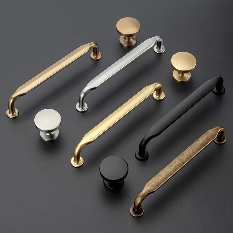 Goldenwarm 10 Pack 5 Inch Antique Brass Cabinet Pulls Vintage Retro Brass Drawer Pulls Kitchen Cabinet Handles Solid Zinc Alloy Hardware for Cupboard, Bathroom, Dresser 5 Inch Hole Center