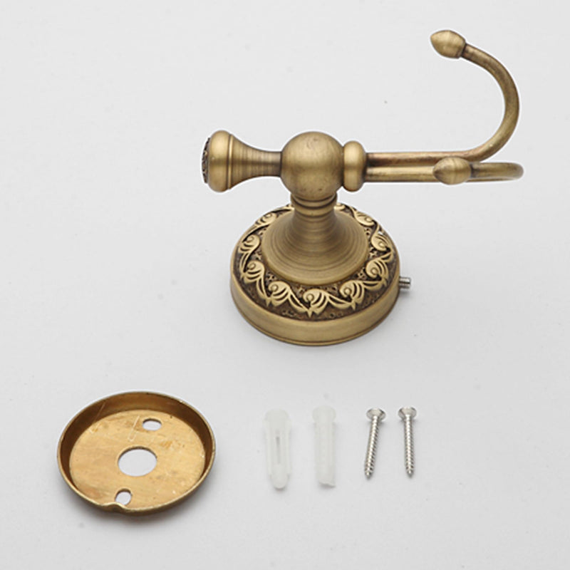 Antique Bronze Brass Bath Towel Hooks, Wall Mounted Bathroom Hardware Accessories,Pattern Carving Design
