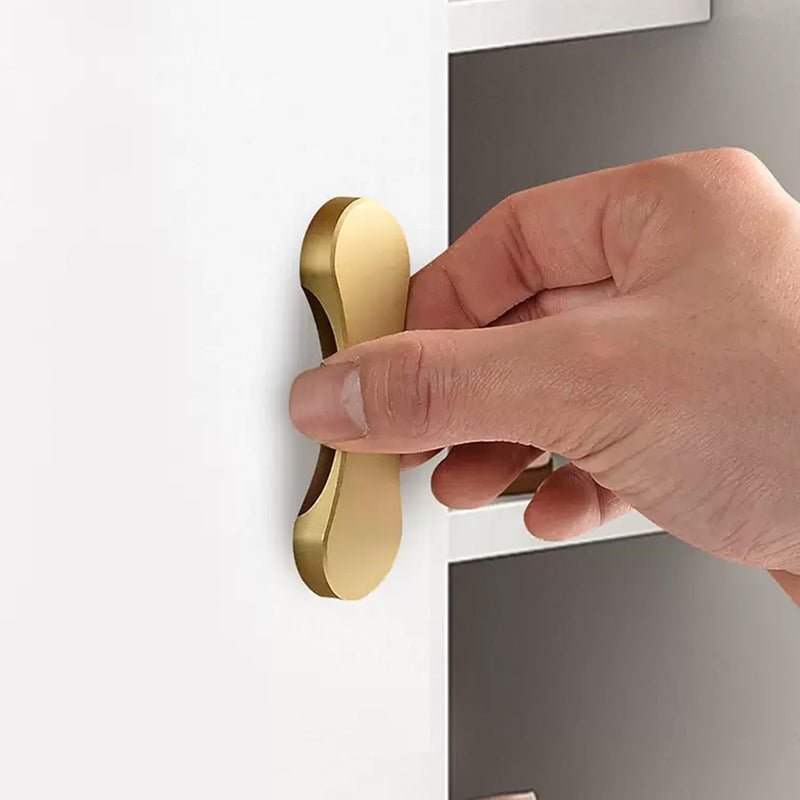 BaiNong 5 Pack Adhesive Drawer pulls 3 inch Stick on Handle Gold Stick on knobs for cabinets Glass Sliding Shower Door no Drill knobs for Window Adhesive Cabinet Handles