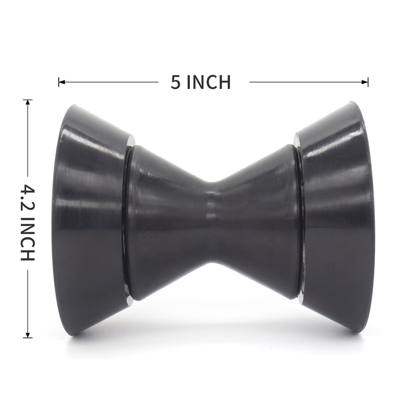 5" X 3" & 7" X 4" Boat Trailer Roller Assembly with 1/2 Inch Shaft Bow Stop ‎5" X 3" ‎V-Shape Black