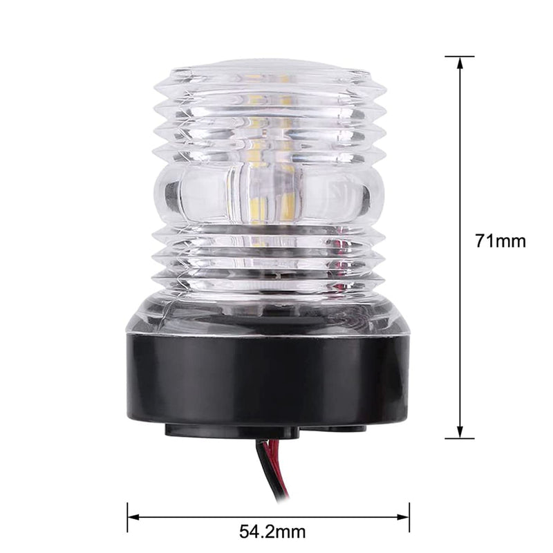 Navigation Light Stern All Around LED Anchor Lights Masthead Light Waterproof for Boats Marine Fishing Sailboat (White 360 Degree) Model 3