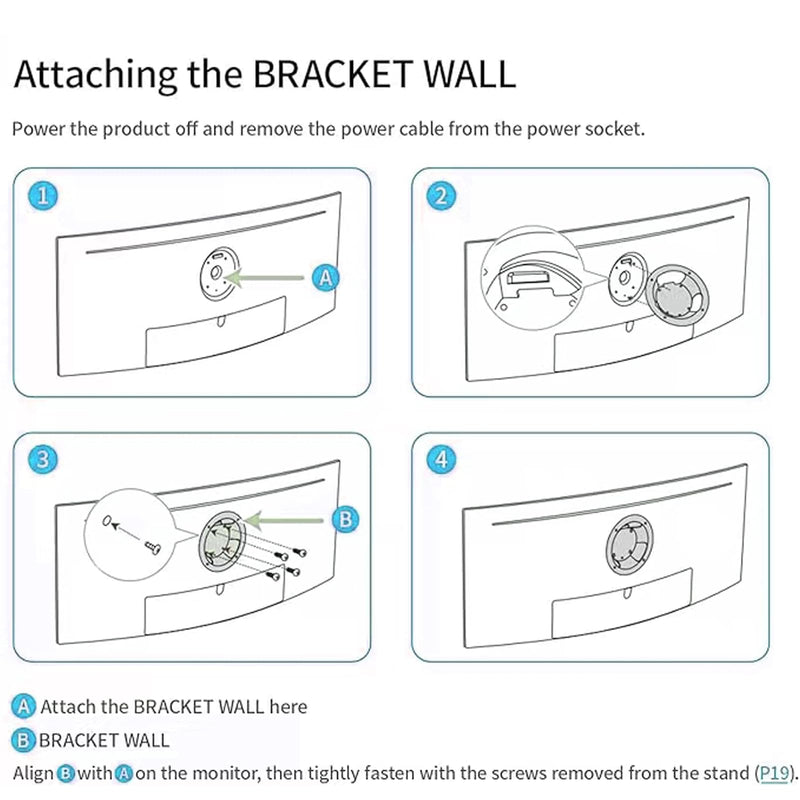 BN96-42913A/BN61-14898A Compatible with Samsung Wall Mount Bracket Display Rack Converter C49J890DKC C49HG90DMC C49RG90SSC Odyssey G7 75T 32" LC27HG70QQU C32HG70QQN