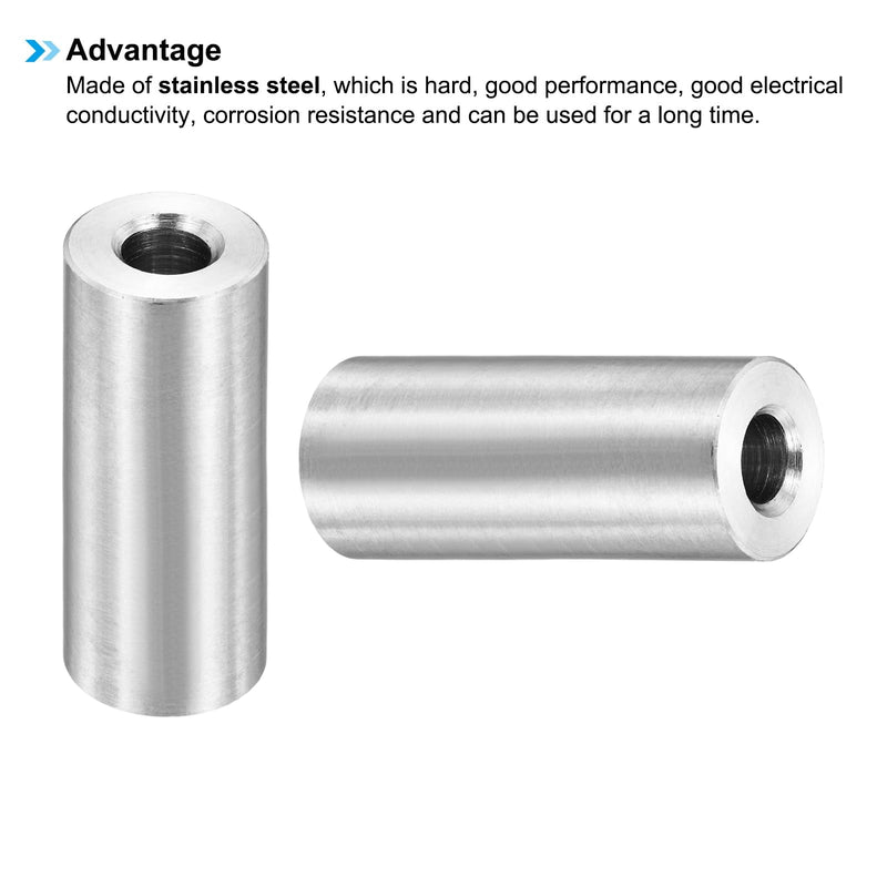 PATIKIL M6 Stainless Steel Spacers, 12Pcs Metal Spacer 6mm ID x 14mm OD x 35mm L Screw Standoff for 1/4" or M6 Screw