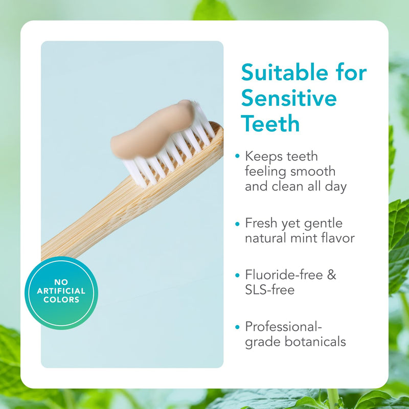 Biocidin Dentalcidin Whitening Toothpaste - Mint Fluoride Free Toothpaste for Sensitive Teeth - 18 Botanical Blend - Promote a Healthy Oral Microbiome, Plaque Removal, Gum Health - Plant Based (3 oz) Dentalcidin Toothpaste