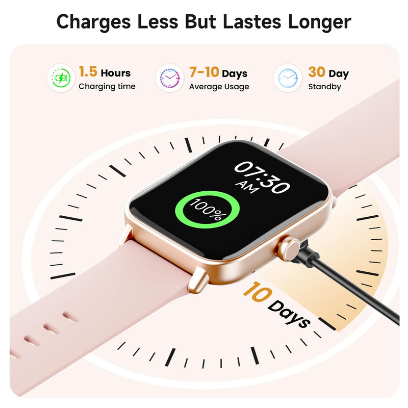Smart Watch for Women,1.85'' AMOLED Ultra-Clear Screen,Alexa Built-in | Fitness Tracker with 110+ Sport Modes Heart Rate/SpO2/Sleep/Calories Monitor,Smartwatch for iOS/Android,IP68 Waterproof Pink 1.85