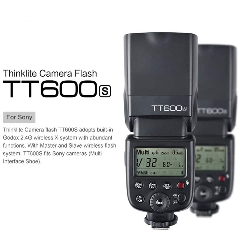 Godox TT600S 2.4G Wireless Flash Speedlight for Sony Camera(MI Hot Shoe),with Master and Slave Flash System,0.1-2.6s Recycle time | MI Hot Shoe,with Master and Slave Flash System,0.1-2.6s Recycle time
