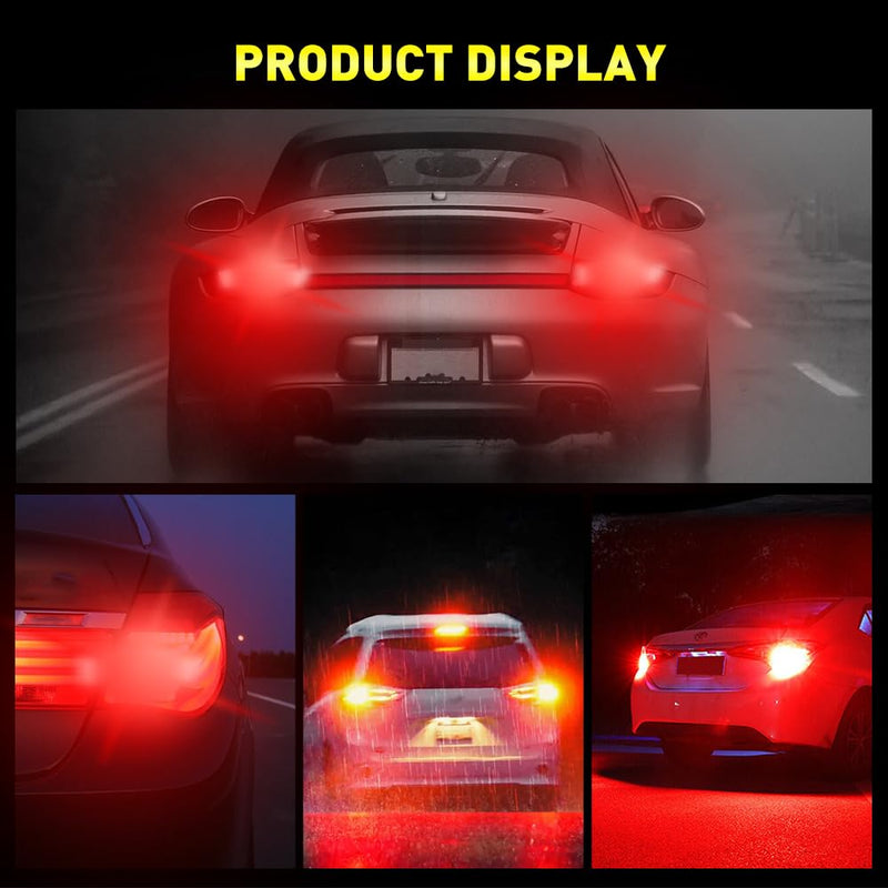 2Pcs 1157 p21/5w BAY15D LED Bulb for Tail Light Red, CANBUS Error Free Anti Hyper Flash 2016 89SMD 4000LM Extremely Bright Automotive Replacement Light Bulbs for Daytime Running Lights 89 Led-1157 BAY15D P21/5W