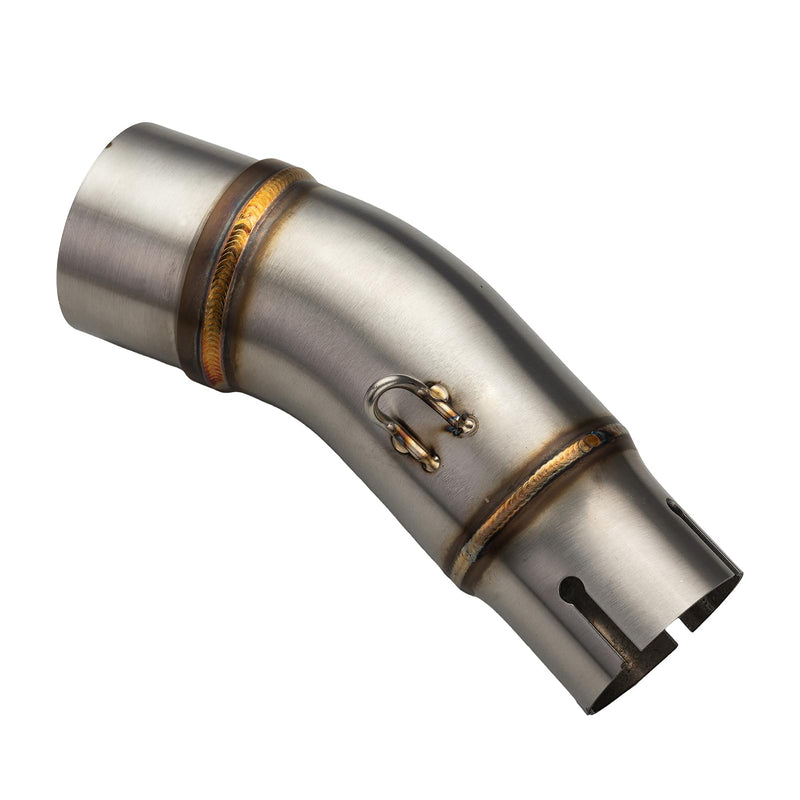 Motorcycle Exhaust Mid Pipe, Exhaust Muffler Adapter Connect Pipe with Clamps Compatible with Kawasaki Ninja 400 Z400 2018 2019 2020 2021 2022 2023 Ninja 500 Z500 2024 2018-2024