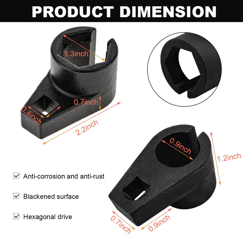 Oxygen Sensor Socket, 3/8-Inch Drive by 7/8-Inch 22mm Oxygen Sensor Socket O2 Sensor Remover, Offset 6-Point Oxygen Sensor Socket Wrench for Most Cars, Car Accessories