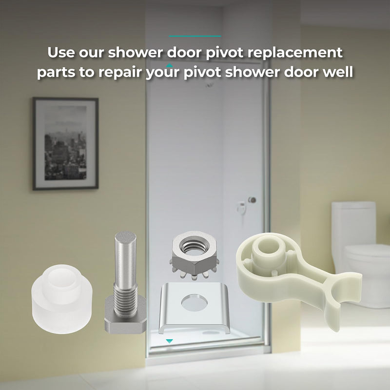 Shower Door Repair Kit with Pivot Bushing for Framed/Swing Shower Doors, Glass Door Pivot Hinge Pin Kit, Shower Door Replacement Parts