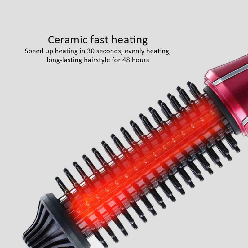 Electric Hair Curler, Hot Curler Brush Professional Anti-Scald Instant Heat Up Curling Wands Instant Heat Styling Brush Suitable For All Hair Types (UK Plug（110-240V）)