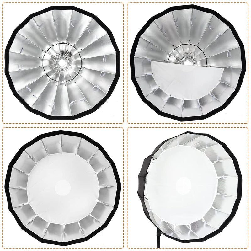 Godox P90L 90cm 35.5 inch Portable Deep Parabolic Softbox Bowens Mount Studio Flash Reflector Photo Studio Softbox for Studio Flash SK400II DP600II DP400II DE300 DE400 and Outdoor Flash AD600 AD600BM