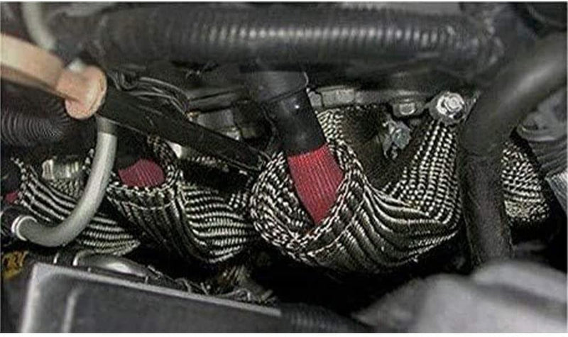 Heat Shield Sleeve 1" ID X 10' Fuel Line Heat Shield Auto Hose Spark Plug Wire Cover Protectors Boots Roll 2500 Degree for Car Auto Wire Loom Brake Cable Titanium 1"ID x 10Ft