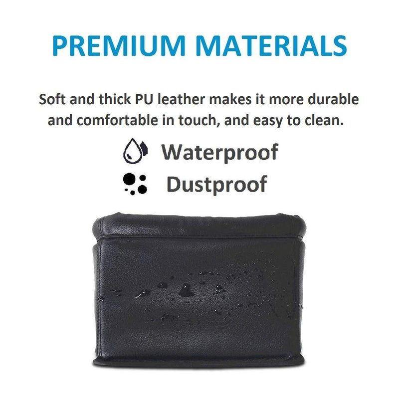 Leather Car Trash Can, Luxury Car Organizer, Leakproof Garbage Can for Car and Trucks Black