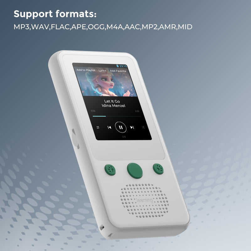 TIMMKOO A5 MP3 Player for Kids, 2.4" Touch Screen MP3 Player with Bluetooth, No WiFi, 65H Playback Portable Music Player with Speaker, Support Up to 128GB TF Card 4GB