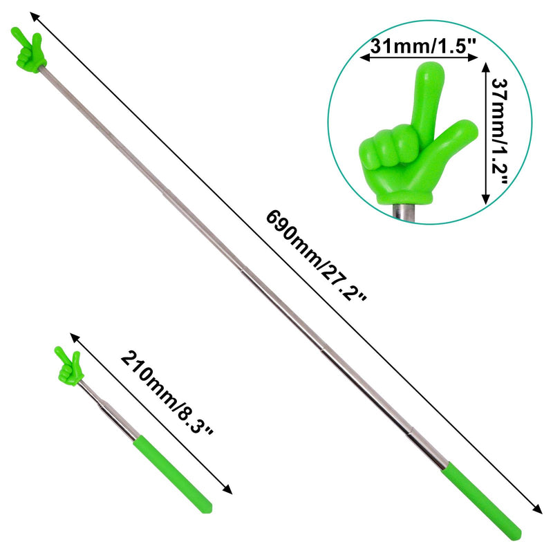 6Pcs Pointer Finger Stick, Telescopic Finger Pointer Stick Retractable, Teacher Hand Pointing Extendable, for School Supplies Classroom Studen Reading 6 Colors