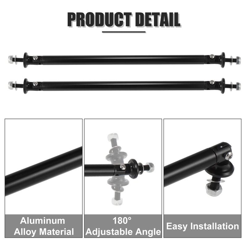 X AUTOHAUX 2pcs 200mm 7.87" Splitter Support Rods Adjustable Front Rear Bumper Lip Splitter Strut Rod Tie Support Bars Fit Most Vehicle Black